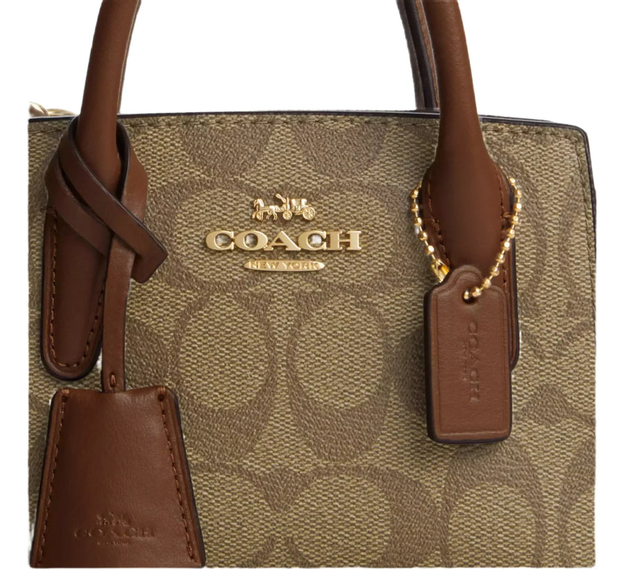 Coach Andrea Mini Carryall In Signature Canvas "Khaki" 2