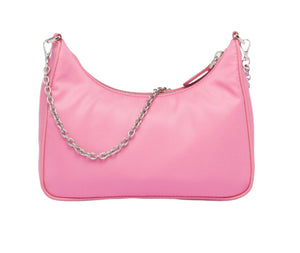 PRADA Nylon and Saffiano Leather Re-Edition 2005 Shoulder Bag "Pink" 3