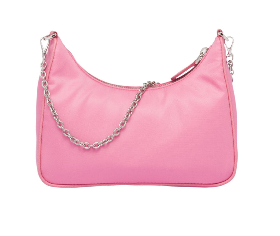 PRADA Nylon and Saffiano Leather Re-Edition 2005 Shoulder Bag "Pink" 3
