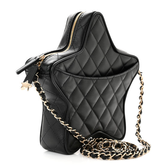 Chanel Lambskin Quilted Walk of Fame Star Bag "Black"