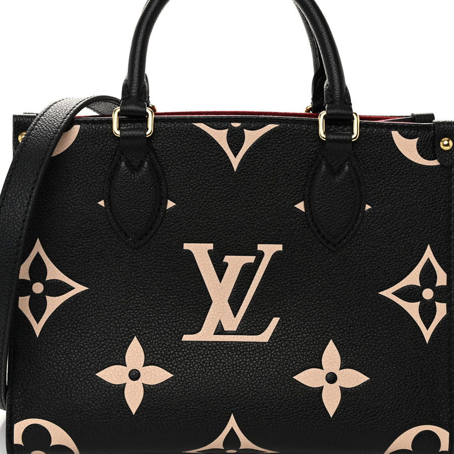 LOUIS VUITTON Empreinte Monogram Giant Onthego PM "Black Beige" 6