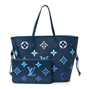 LOUIS VUITTON Empreinte Monogram Giant Neverfull MM "Degrade Bleu" 1
