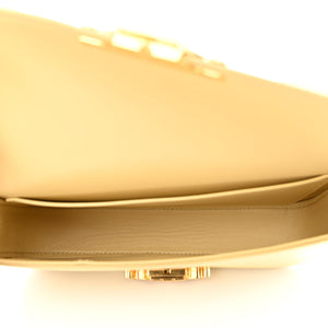 Celine Shiny Calfskin Triomphe Shoulder Bag "Papyrus" 6