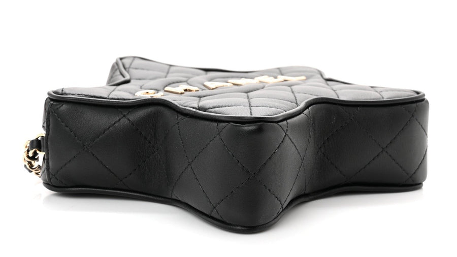 Chanel Lambskin Quilted Walk of Fame Star Bag "Black" 5