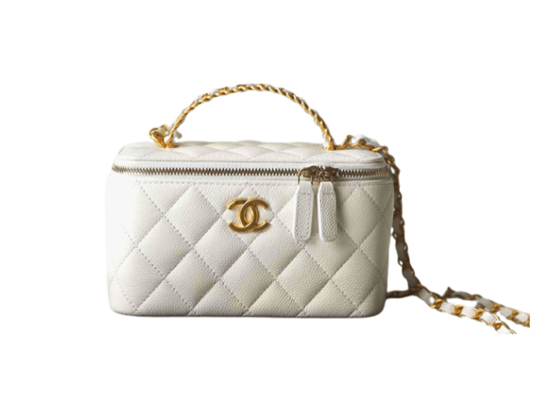 Chanel Vanity Case Top Handle Bag "White"