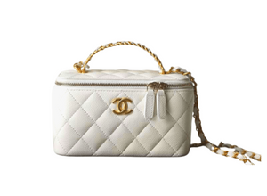 Chanel Vanity Case Top Handle Bag "White" 1