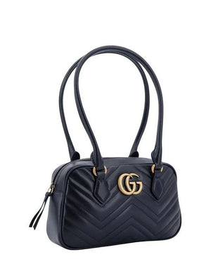 Gucci Marmont Small Top Handle Bag "Black Leather" 3