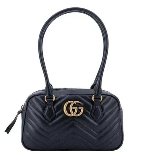Gucci Marmont Small Top Handle Bag "Black Leather" 1