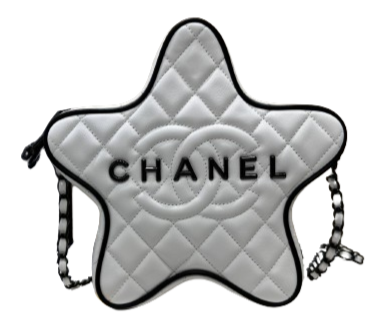 Chanel Satin Quilted Walk of Fame Star Bag "White"