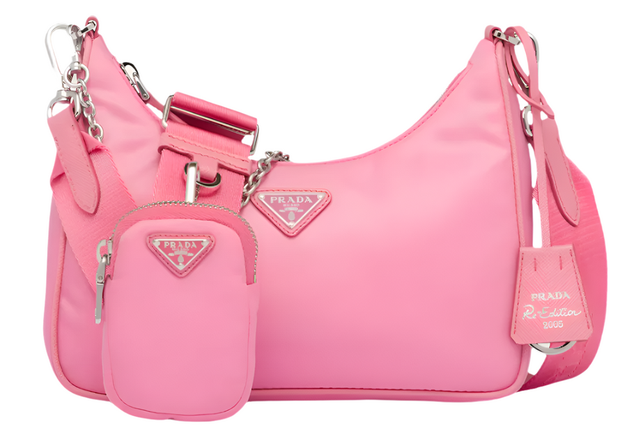 PRADA Nylon and Saffiano Leather Re-Edition 2005 Shoulder Bag "Pink" 1