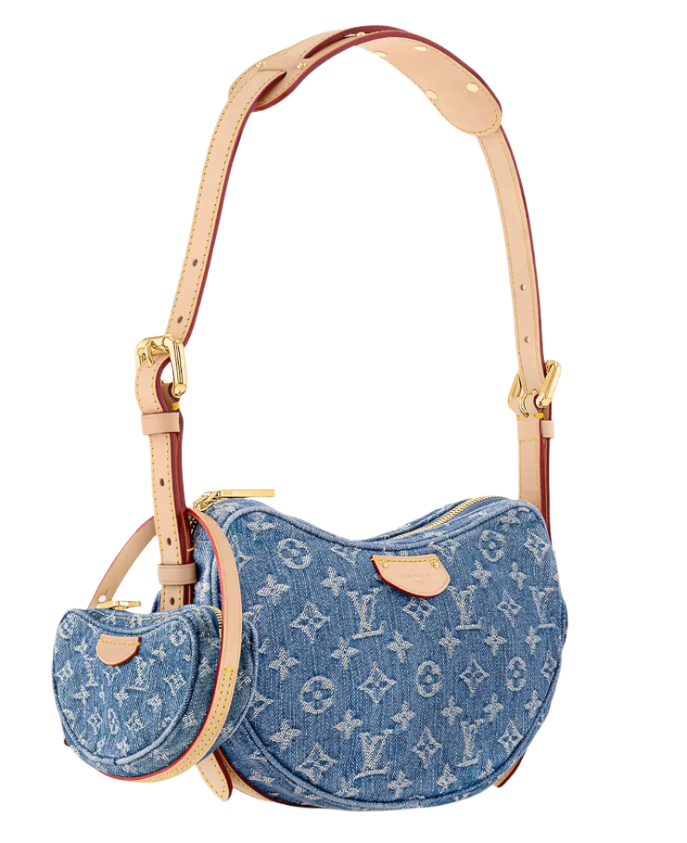 LOUIS VUITTON Monogram Denim Croissant MM "Blue"