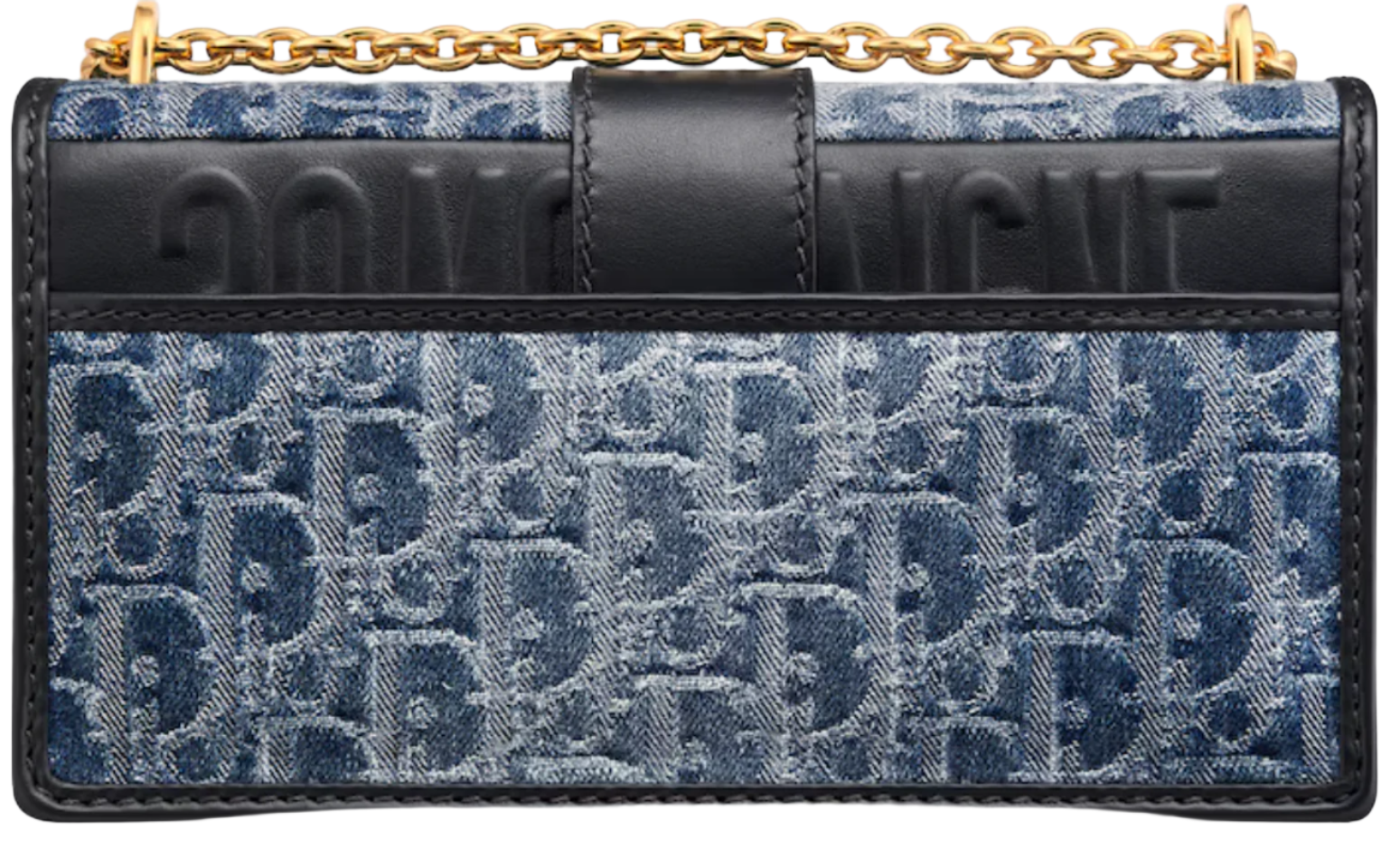 Dior 30 Montaigne East-West Bag with Chain Denim Oblique Jacquard "Blue"