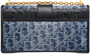 Dior 30 Montaigne East-West Bag with Chain Denim Oblique Jacquard "Blue" 4
