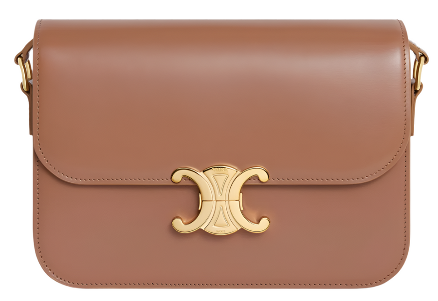 Celine Classique Triomphe Bag In Shiny Calfskin "Brown" 1