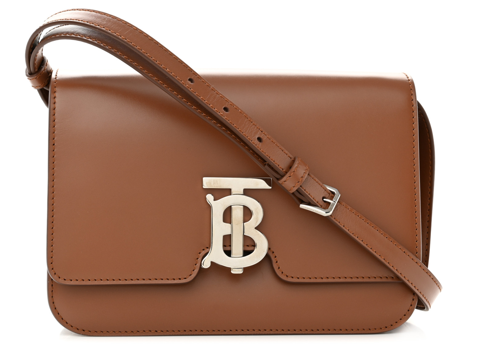 Burberry Mini Leather TB Cross-Body Bag "Brown"