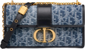 Dior 30 Montaigne East-West Bag with Chain Denim Oblique Jacquard "Blue"