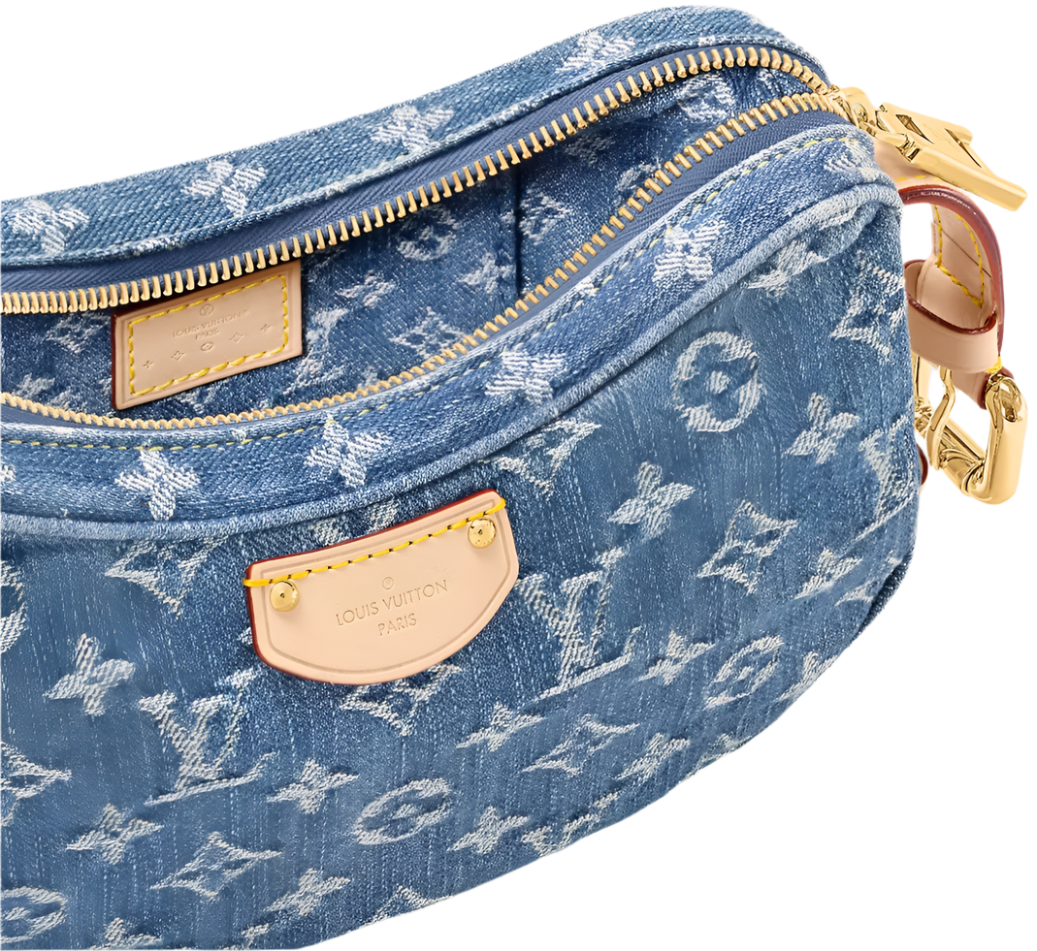 LOUIS VUITTON Monogram Denim Croissant MM "Blue"