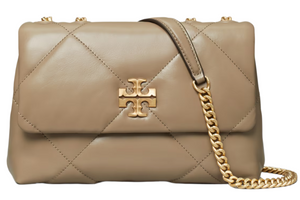 Tory Burch Kira quilted shoulder bag "Taupe Oak" 1